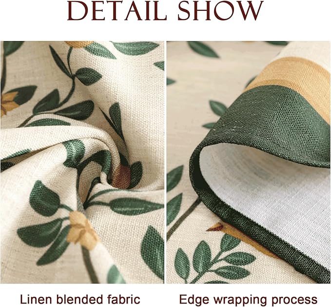patdrea Designer French Linen Tablecloth,Rectangular,118"x67"-Warbler A