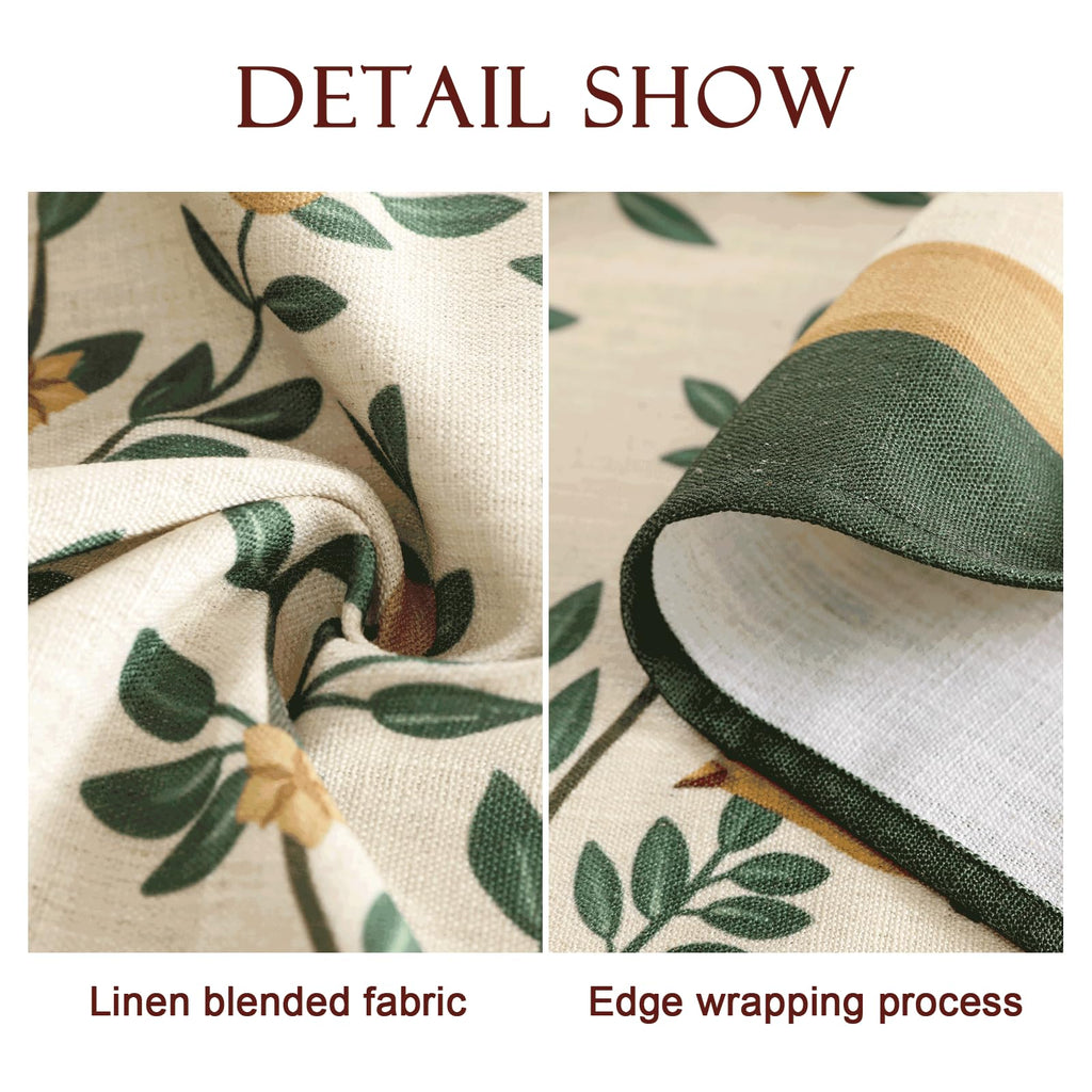 patdrea Designer French Linen Tablecloth,Rectangular,110"x63"-Warbler A