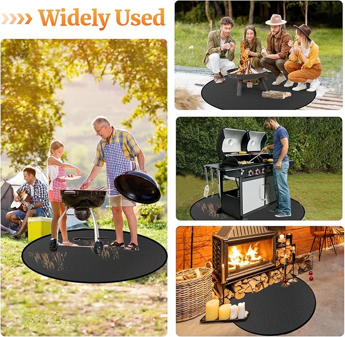 42" Round Fire Pit Mat for Solo Stove & Under Grill Mat for Outdoor Pit