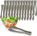 PARTY BARGAINS 8.5″ Silver Plastic Serving Tongs 24-Pack – Heavy-Duty Disposable & Reusable Kitchen Tongs for Parties BBQ Buffet Salad Appetizers Catering