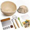 Rorecay Sourdough Starter Kit with 2 Round Banneton Bread Proofing Baskets