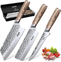 Huusk Kitchen Knife Set of 3 - Japanese Nakiri Vegetable Knife