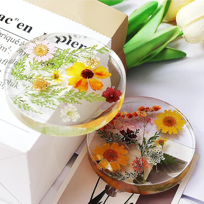 Sjubaopen Deep Round Resin Coaster Molds, 6 Cavity Thicken Round Silicone Coaster Molds for Epoxy Resin, DIY Crafts, Bouquet Preservation,Home Decoration