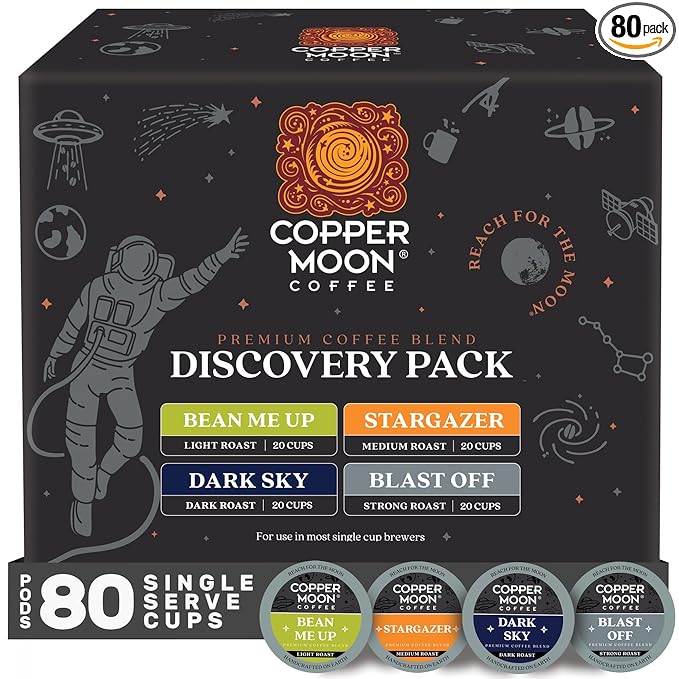 Copper Moon K-Cup Coffee Pods, Discovery Variety Pack, 80 Count