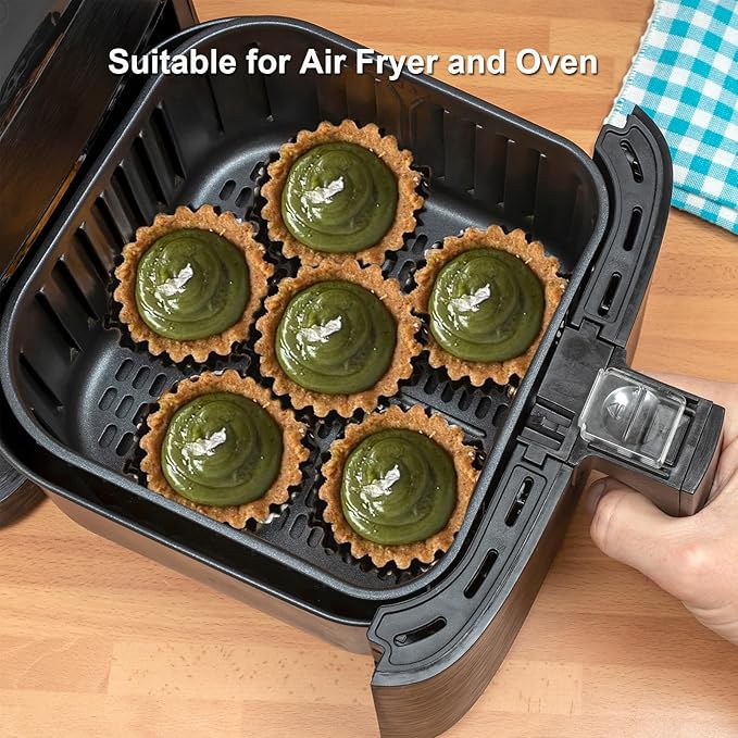 Yamteck 3 Inch Mini Quiche Pans 12 Pack, Round Egg Tart Molds with Removable Bottom. Small Tart Pans w/Non-Stick Coating Rugged Carbon Steel for Tartlets Shells Desert Making Christmas Festival Party