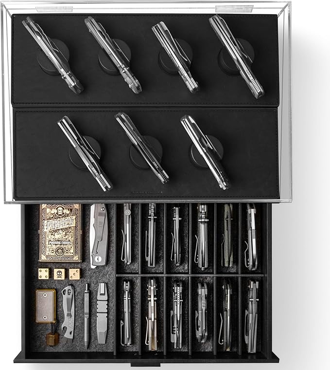 Holme & Hadfield 30 Knife Wooden Pocket Knife Display Case with Drawer