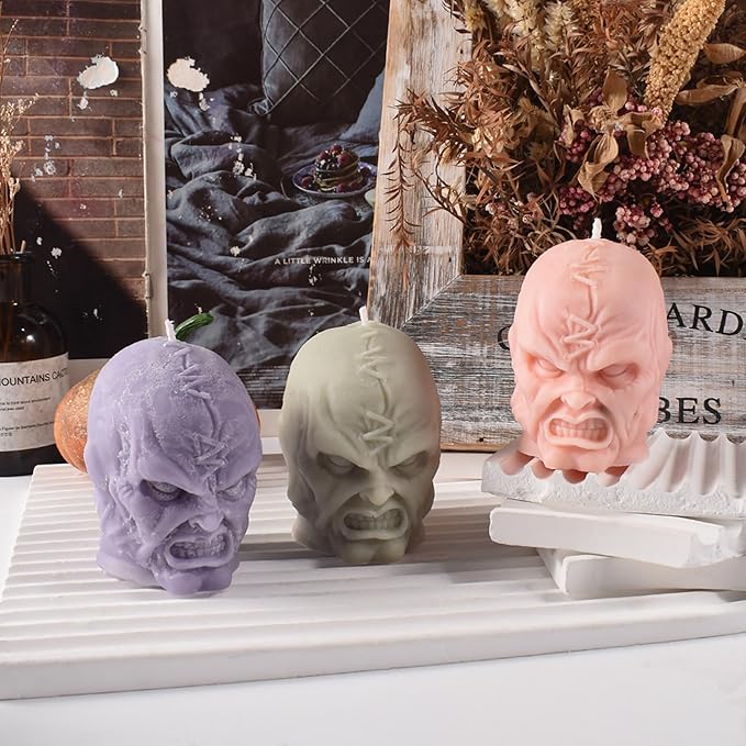 Skull & Ghost Head Molds - 3D Animal Silicone Molds for Resin Casting & Candle Making