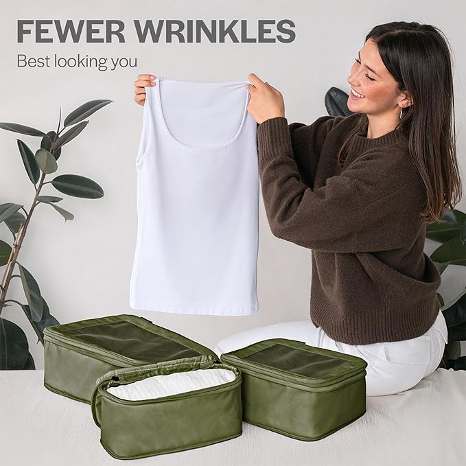 Aerotrunk Compression Packing Cubes for Travel, 4-Pack, Olive