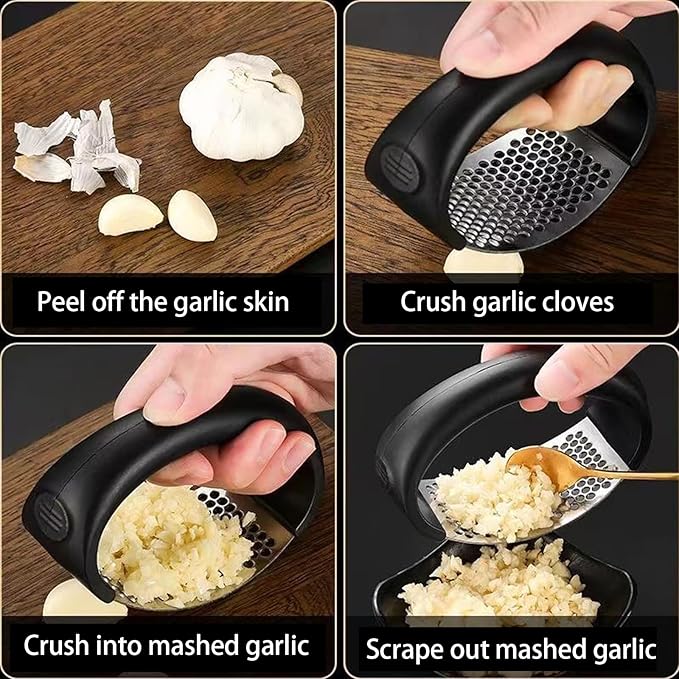 Zemcxney Garlic Press Rocker Stainless Steel New Innovative Garlic Mincer Crusher Chopper Smash Garli