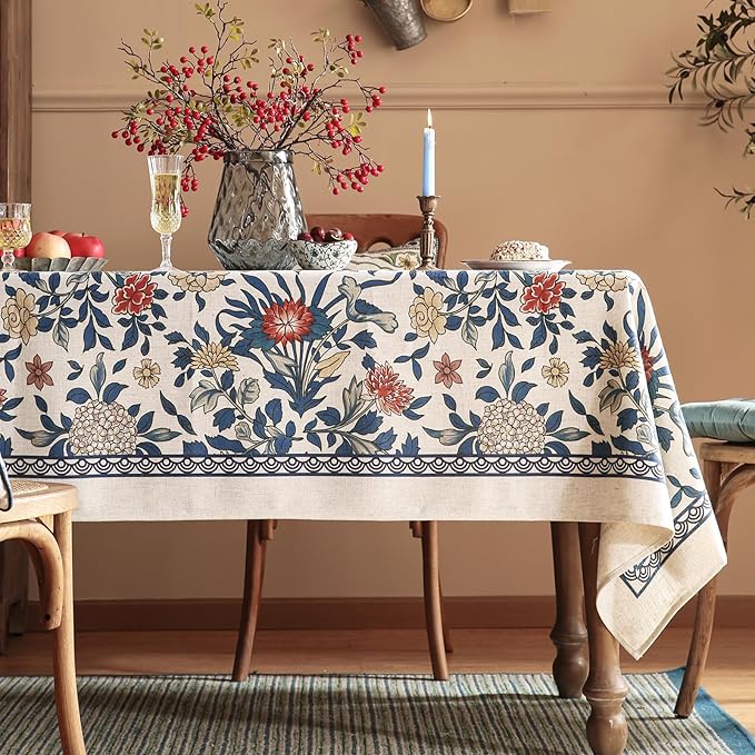 patdrea Vintage French Linen Tablecloth,Rectangular,87"x63"-Ivar A