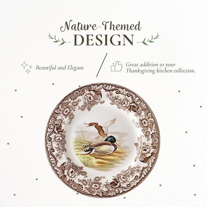Spode Woodland 9" Soup Plate, Mallard