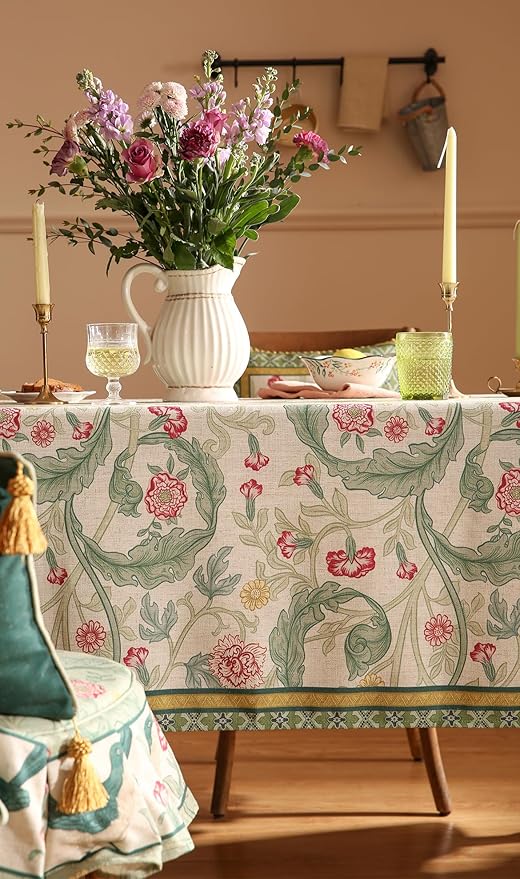 patdrea Vintage French Linen Tablecloth,Rectangular,87"x63"-Cecilia A