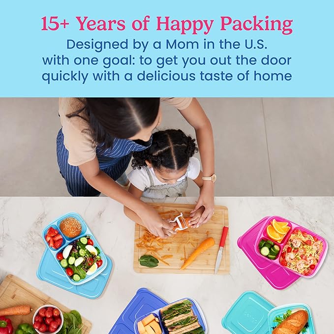 Bentgo Reusable, BPA-Free, Microwave, Dishwasher & Freezer-Safe, Custom-Fit Lids, Lightweight (Jewel Brights)