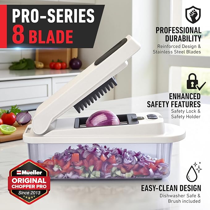 Mueller The Real Original Pro Vegetable Chopper & Mandoline Slicer, 10-in-1