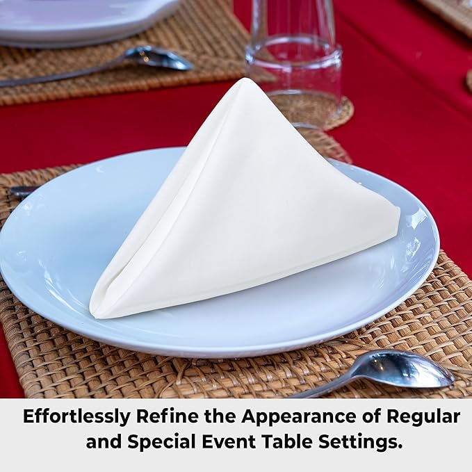 Urban Villa White Cloth Dinner Napkins 100% Cotton (Set of 12) 18x18 Inches