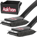 Aukivon 2PCS Upgraded Grill Brush for Outdoor Grill with Water Dunk Basin, Bristle Free, Steel Fiber Grill Brush for Cast Iron/Porcelain/Charcoal/Stainless Steel Grates, Gift for Men/Dad