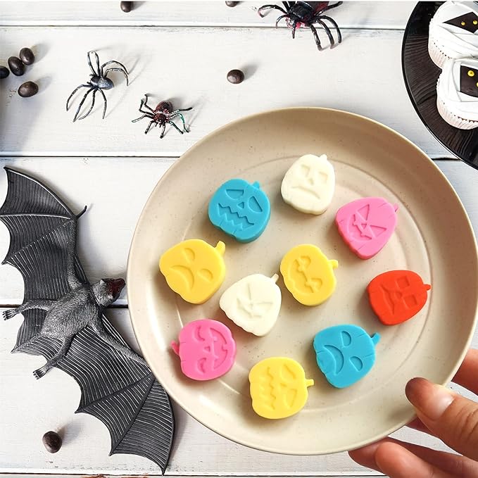 sofliym Pumpkin Silicone Molds for Halloween Candy, Chocolate, Gummy and Halloween decor, Jack O Lantern Candy Mold with Scraper (1 PCS pumpkin)