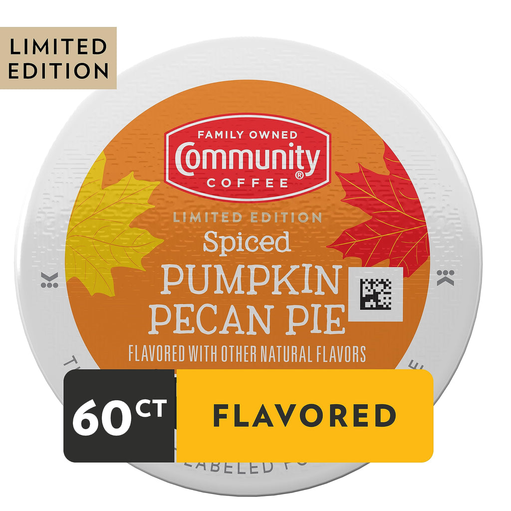 Community Coffee Spiced Pumpkin Pecan Pie Flavored Keurig Coffee Pods, 60 Count, Limited Edition, Medium Roast, 10 count (Pack of 6)