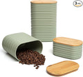 Mixpresso 3 Pcs Green Canisters Sets for the Kitchen, Coffee Containers