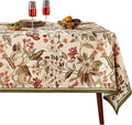 ISAENNE Designer Vintage Square Linen Small Tablecloth,55"x55"-Grace A