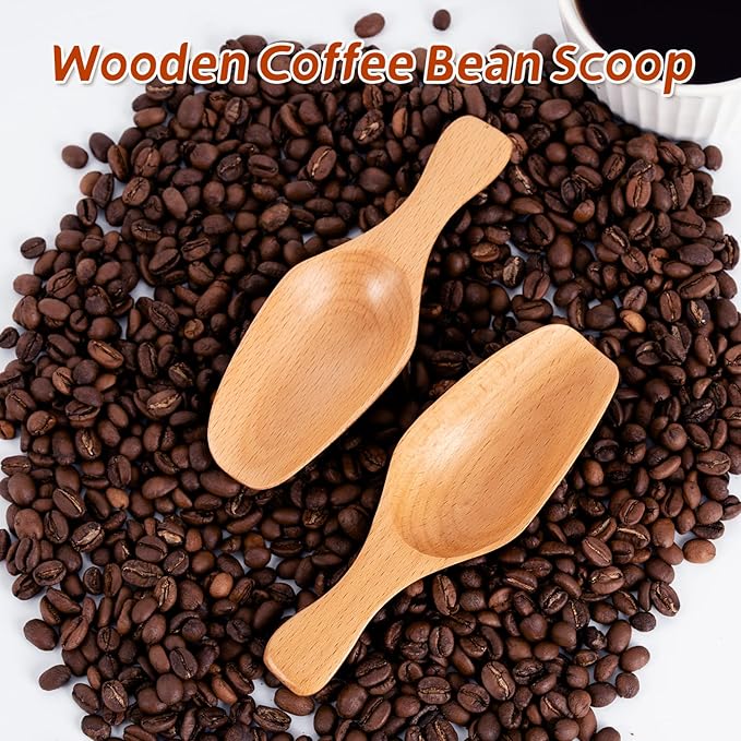 Wooden Coffee Scoop, Wooden Scoops for Jars, Wood Scoops for Canisters Ground Coffee Tea Sugar Flour Bath Salts Laundry Detergent