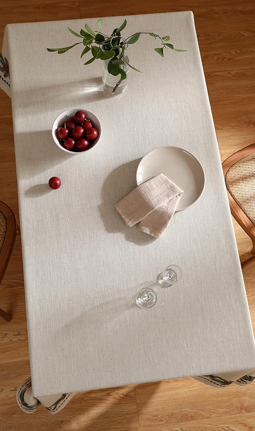ISAENNE Designer Vintage Linen Rectangular Tablecloth,102"x63"-Carol G