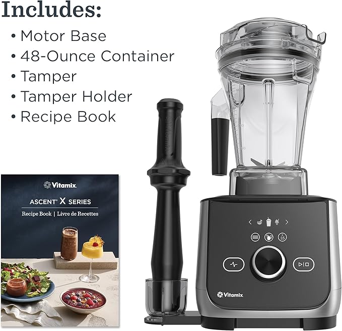 Vitamix Ascent X4 Blender with Five Blending Programs, Self-Cleaning Program, Professional-Grade Blender for Smoothies, Soups and More, Stainless-Steel Blades, 48 Oz Container, Graphite Metal Finish