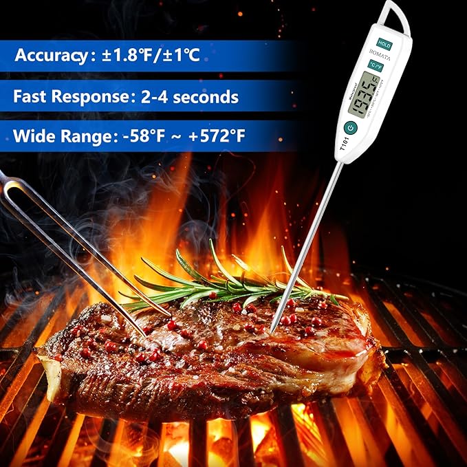 BOMATA Digital Water Thermometer for Liquid, Cooking, IPX7 Waterproof