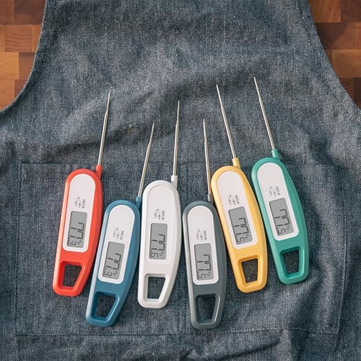 Lavatools Javelin® Ultra-Fast 3-Second Digital Instant Read Meat Thermometer for Grill and Cooking, 2.75" Probe, Compact Foldable Design, Large Display, IP65 Water Resistant, NSF Certified – Rhubarb