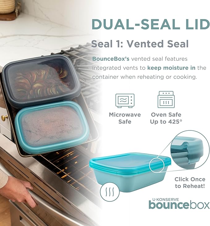 U-Konserve Platinum Silicone Food Container Bento Box 24 oz Seafoam