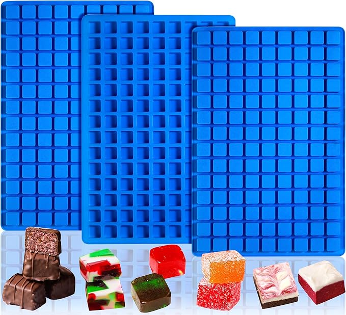 Sidosir Square Caramel Candy Mold Silicone, 126-Cavity Gummy Silicone Molds for Fat Bombs, Chocolate Truffles Mold for Hard Candy, Ice Cube