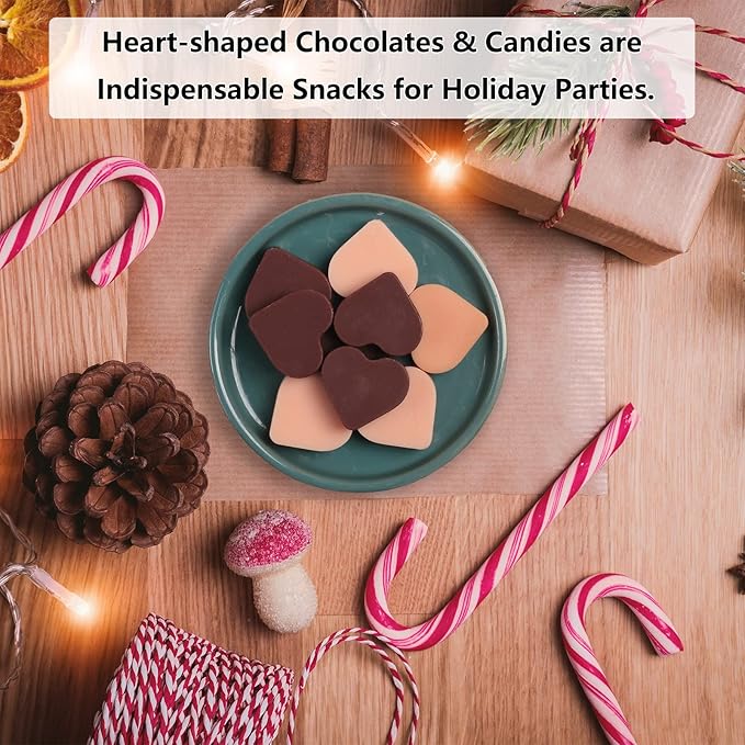 Amyandone Heart Silicone Mold, 63 Cavities Small Heart Chocolate Molds