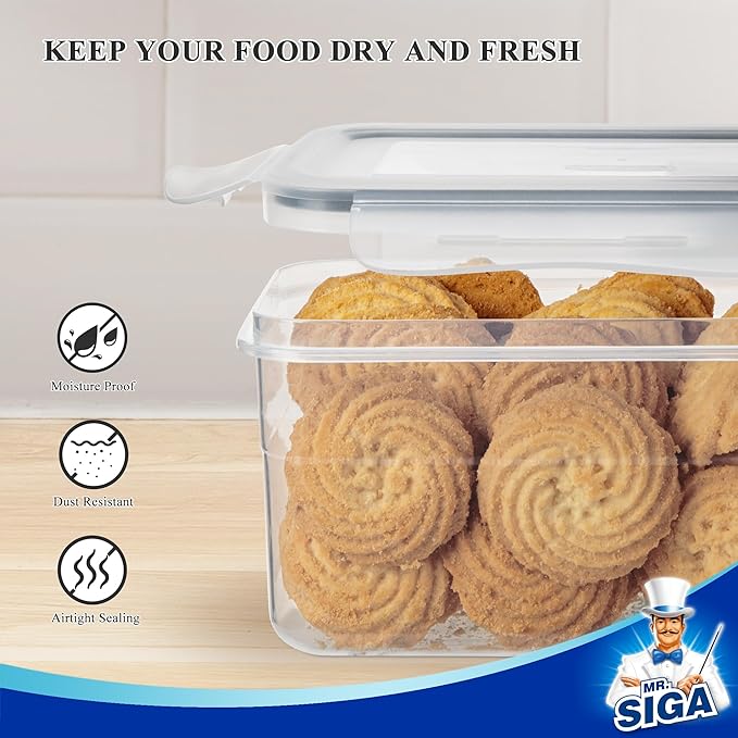 MR.SIGA 16 Pack Airtight Food Storage Container Set for Pantry Organization
