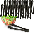 PARTY BARGAINS 8.5″ Black Plastic Serving Tongs 24-Pack – Heavy-Duty Disposable & Reusable Kitchen Tongs for Parties BBQ Buffet Salad Appetizers Catering