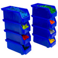 ReadySpace Medium Stackable Plastic Storage Bins, 8-Pack, Blue