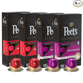 Peet's Coffee, Medium Roast Espresso Capsules Variety Pack, Compatible with Nespresso Original Machine, 100% Arabica Coffee - Intensity 8-9, 40 Count (4 Boxes of 10 Espresso Capsules)