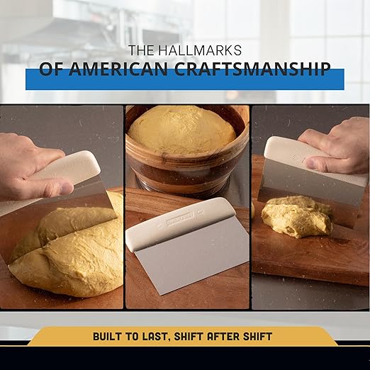 Dexter-Russell 6” x 3” Dough Cutter/Scraper – 19783, High-Carbon Stainless Steel Blade, Textured Polypropylene Handle, NSF Certified, Made in USA – Sani-Safe Series