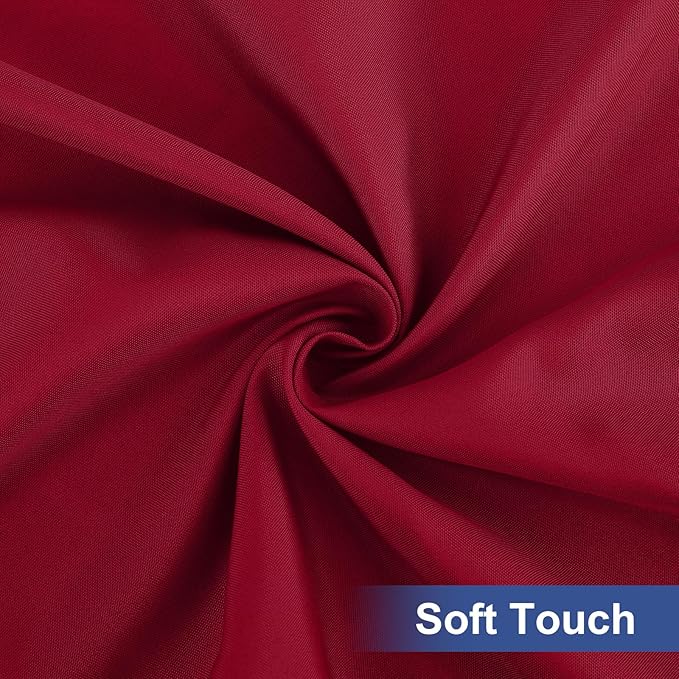 homing Rectangle Table Cloth Cover, Water-Resistant Polyester Elastic Fitted Tablecloth, Fits for 4 Foot Folding Tables, Washable Table Protector for Picnic, Camping, Outdoor (Wine Red, 30" x 48")