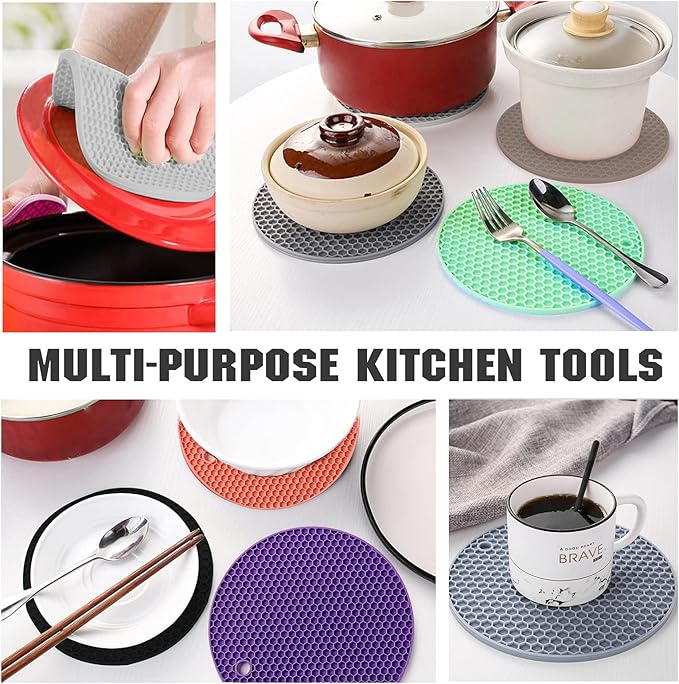 Joyhalo 4 Pack Trivets for Hot Dishes
