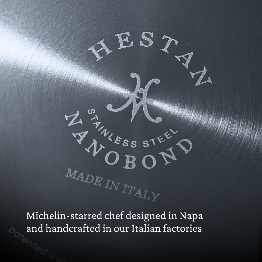 Hestan - NanoBond Collection - Titanium Stainless Steel Saucier Pan with Lid, Induction Cooktop Compatible, 2-Quart