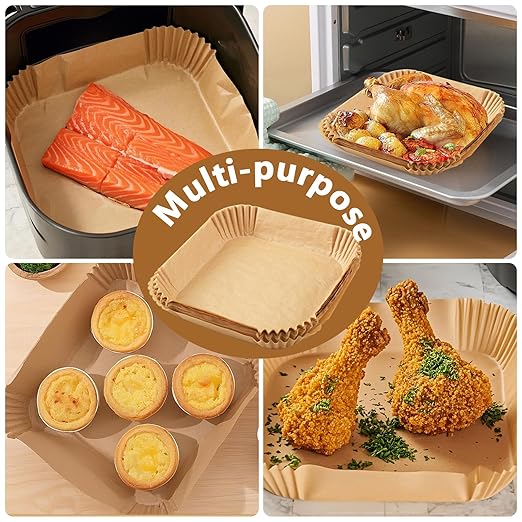 150 PCS Air Fryer Liners, 8.5 Inch Square Parchment Paper Sheets