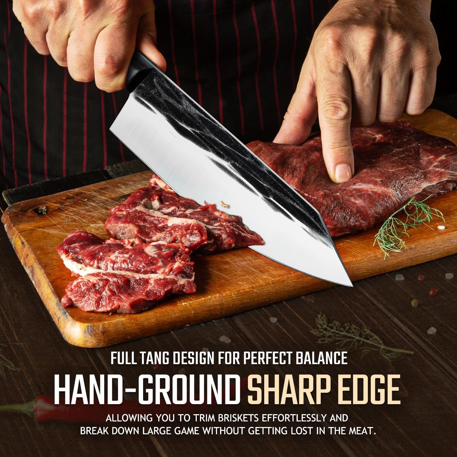 Huusk Japanese Cooking Knife, Butcher Knives for Meat Cutting