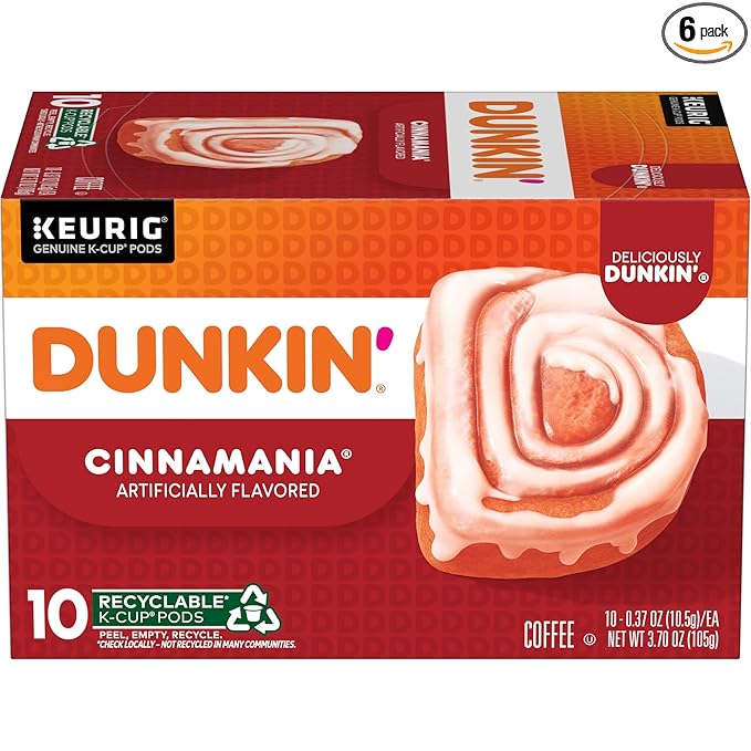 Dunkin’ Cinnamania Artificially Flavored Coffee, 60 Keurig K-Cup Pods