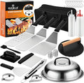 N NOBLE FAMILY 27 PCS Griddle Accessories Kit, Flat Top Grill Accessories Set for Camping, Professional Griddle Spatula Set with Melting Dome, Burger Press for Outdoor BBQ Teppanyaki