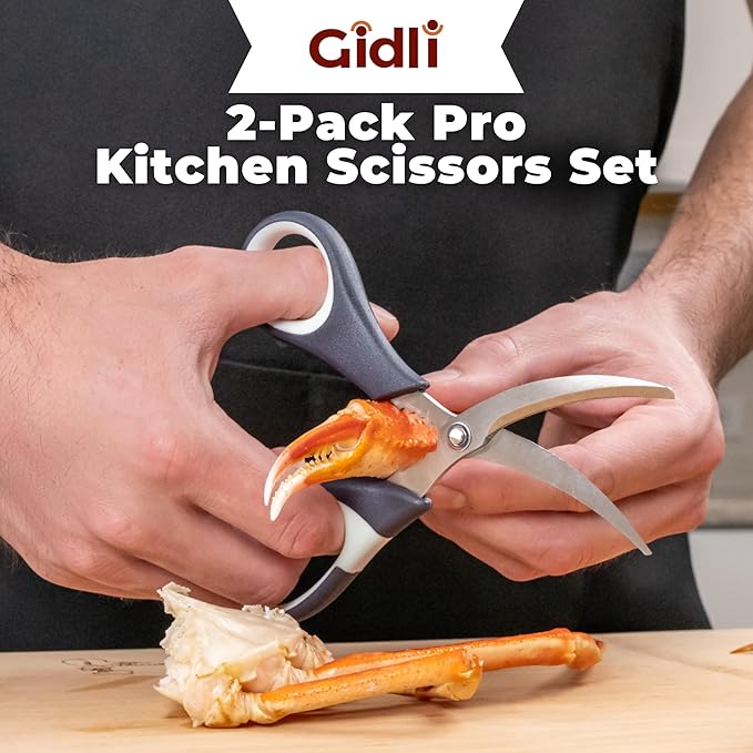 Gidli Kitchen Shears & Seafood Scissors Set - Lifetime Replace. Warranty*