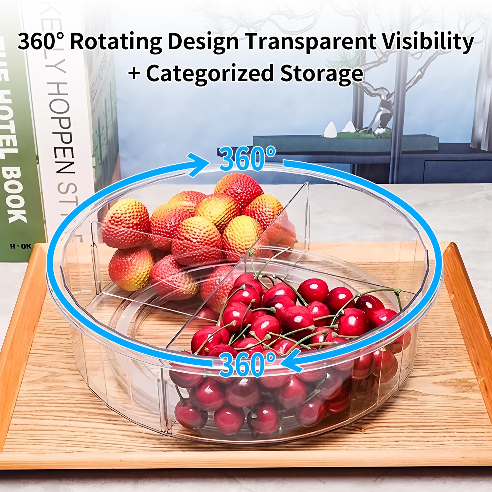 4 Pack Lazy Susan, 10.5 Inch Lazy Susan Organizer, 360 Degree Swivel, for Kitchen, Pantry, Refrigerator, Bathroom and Vanity Countertops (Clear) (4P-10.5 Inch)