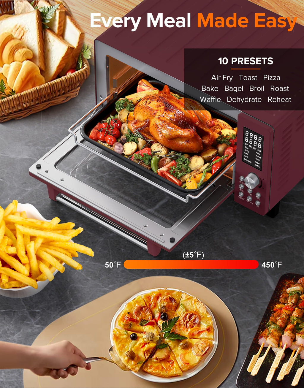 Nuwave Bravo Pro Smart Air Fryer Toaster Oven Countertop Combo