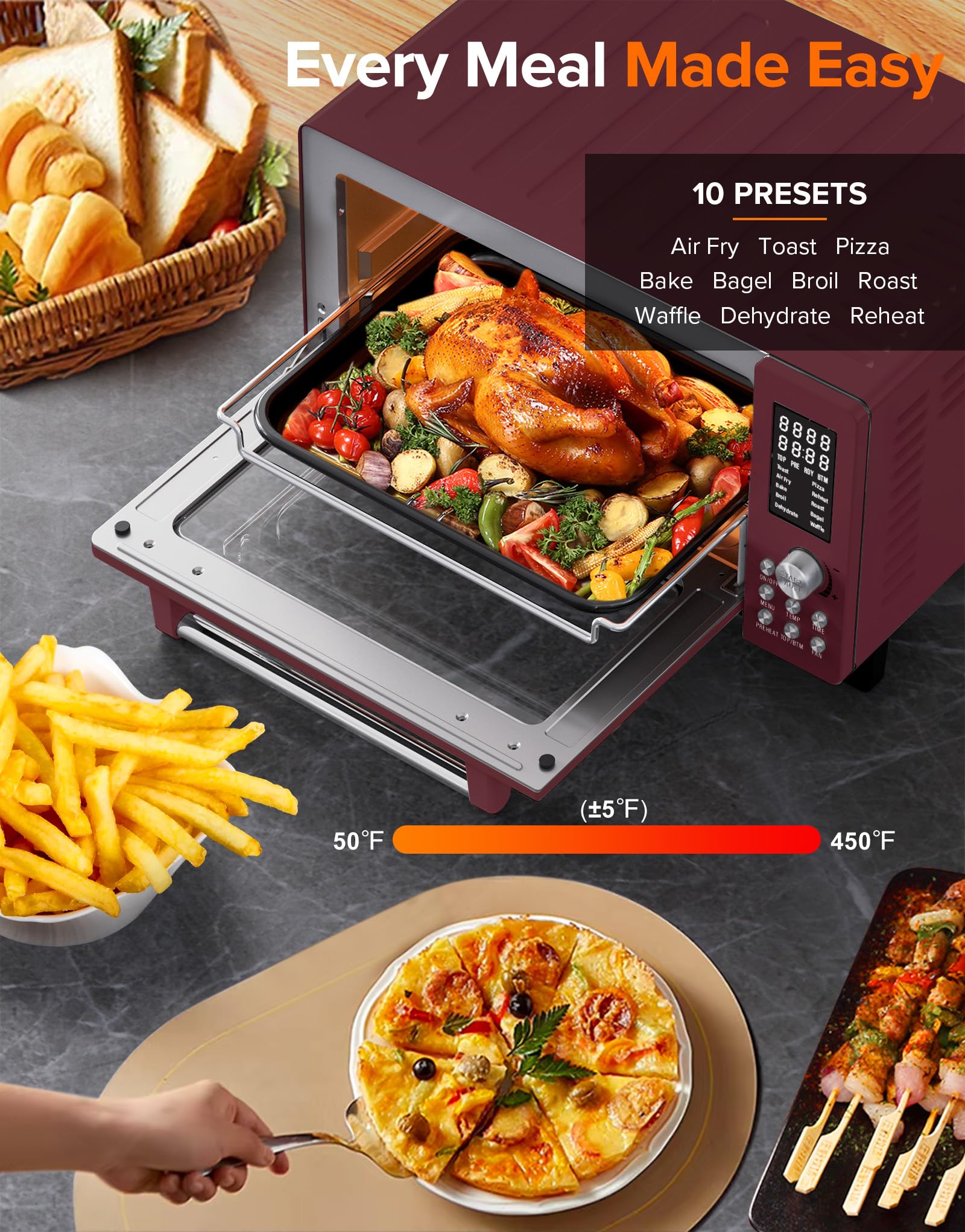 Nuwave Bravo Pro Smart Air Fryer Toaster Oven Countertop Combo