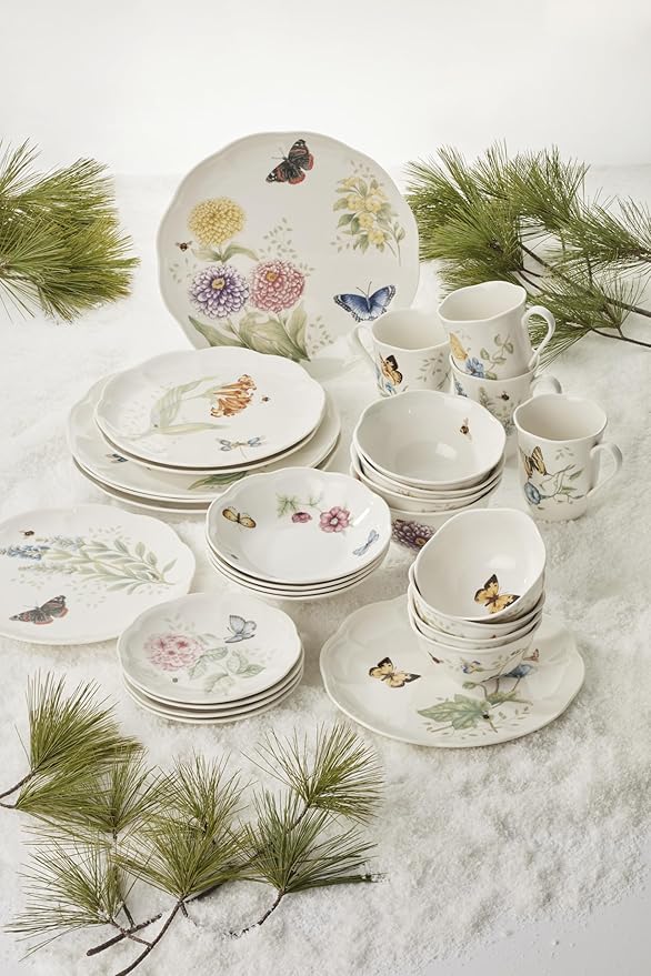 Lenox Butterfly Meadow Porcelain 28-Piece Dinnerware Set for 4