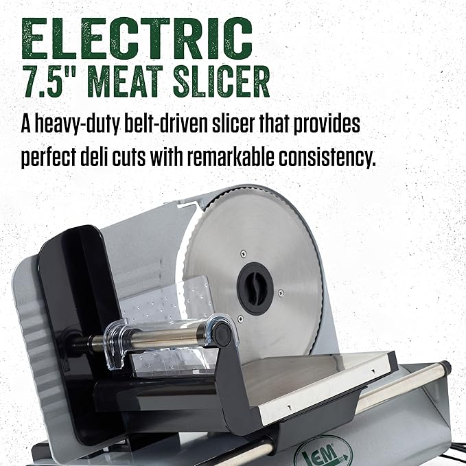 LEM Products 7.5" Electric Meat Slicer, Kitchen Appliance for Home Use